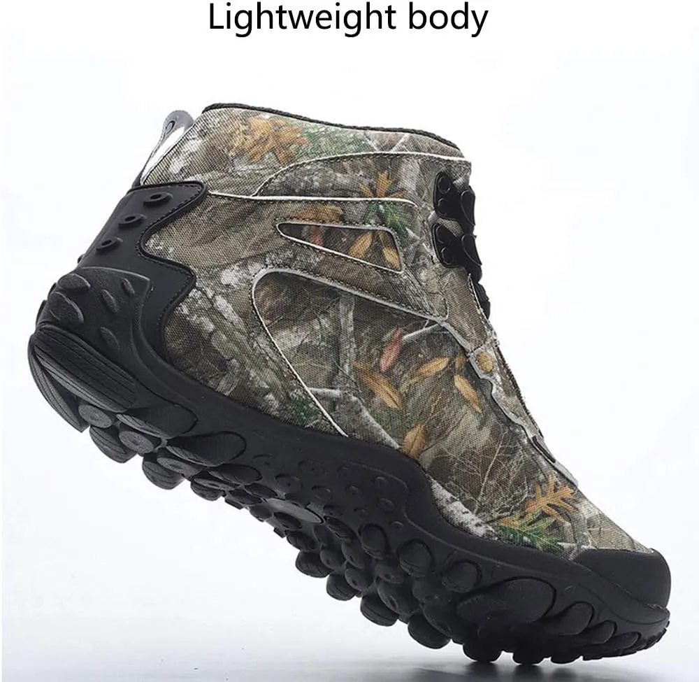 Waterproof High-top Men's Outdoor Hiking Shoes, Non-Slip Mountain Climbing Camping Boots, Wear-Resistant Hiking Shoes, Suitable for Outdoor Hiking (Green 41)