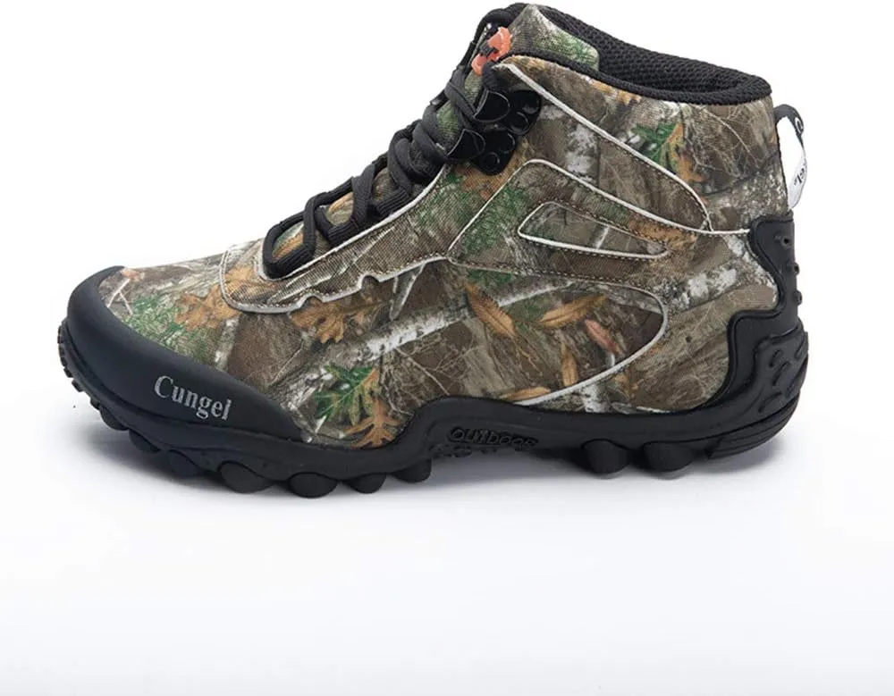 Waterproof High-top Men's Outdoor Hiking Shoes, Non-Slip Mountain Climbing Camping Boots, Wear-Resistant Hiking Shoes, Suitable for Outdoor Hiking (Green 41)