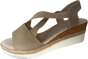 Wedges Heels for Women Espadrille,Women's Espadrille Platform Sandal Open Toe Ankle Strap Wedge Heels Sandals with Arch Support Comfortable Low Wedge Sandals Casual Slip On Fashion Fishmouth Sandal