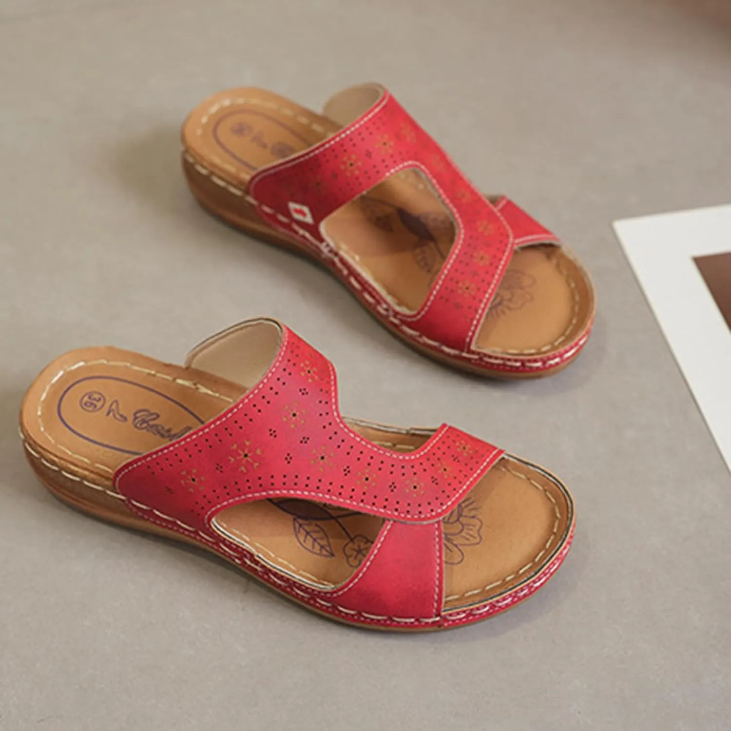 Women Platform Beach Slippers Wedge Heel Flip Flops Shoes Sandals Orthopedic Arch Support Comfortable Casual Orthotic Flip Flop Summer Casual Fishmouth Bunion Breathable Roman Sandal