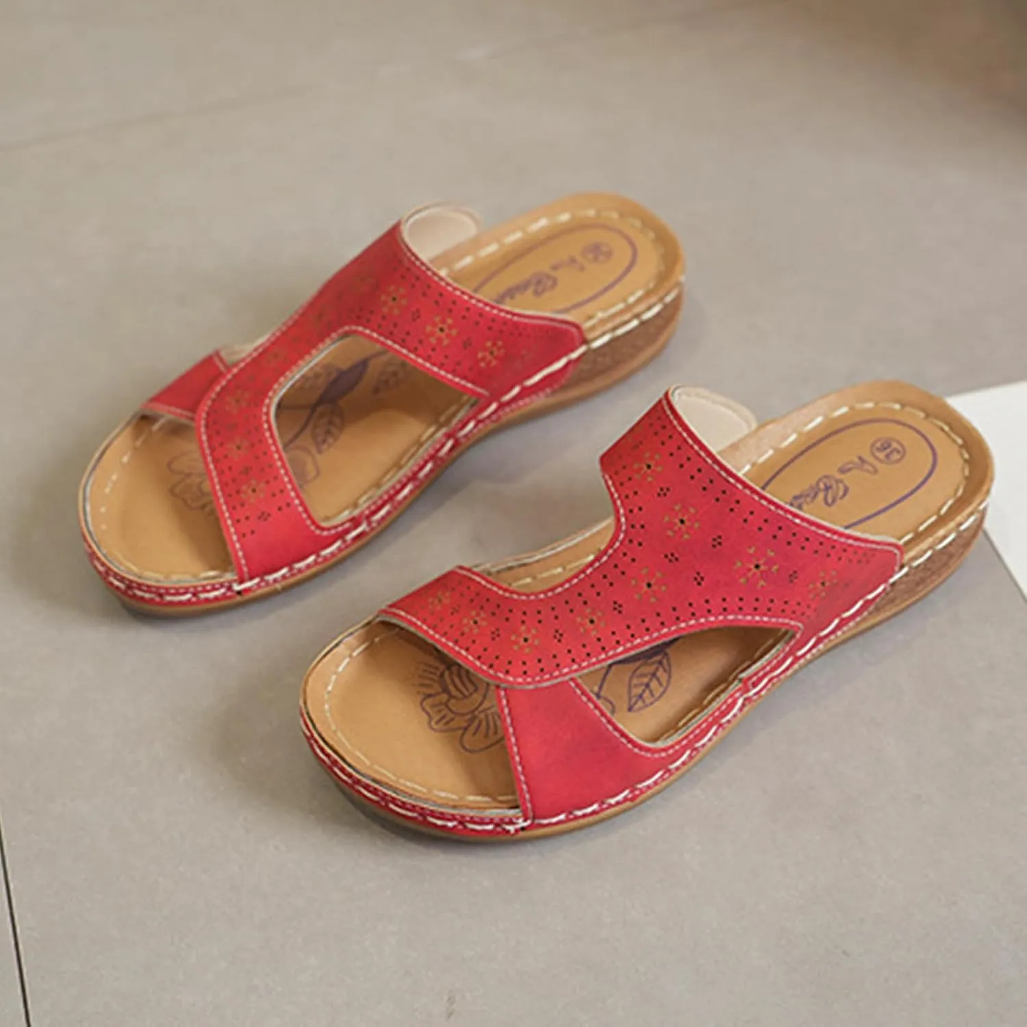 Women Platform Beach Slippers Wedge Heel Flip Flops Shoes Sandals Orthopedic Arch Support Comfortable Casual Orthotic Flip Flop Summer Casual Fishmouth Bunion Breathable Roman Sandal