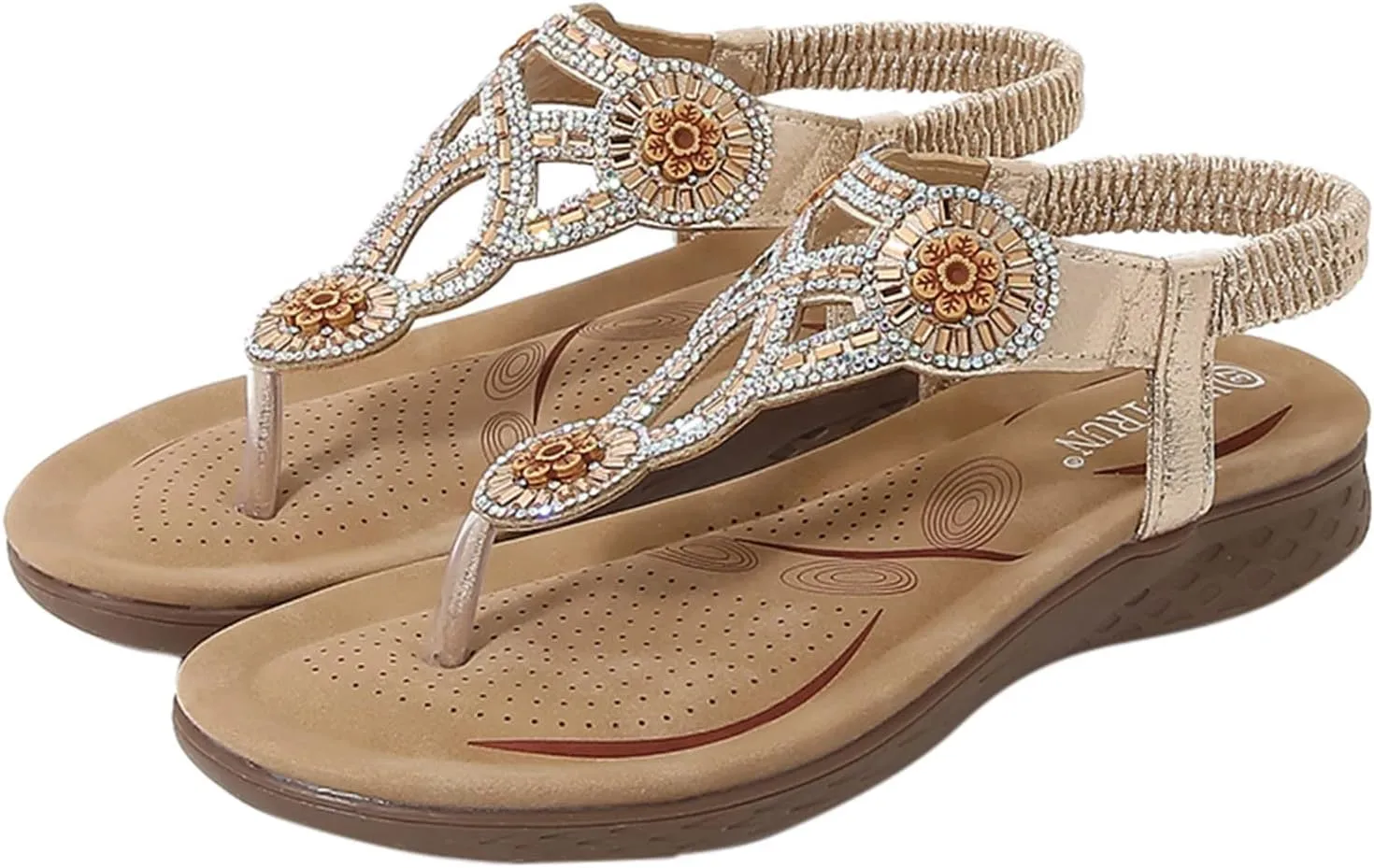 Women Sandals Elastic Ankle Strap Casual Beach Slip On Shoes Orthopedic Flip Flops Women Shower Flip Flops Women