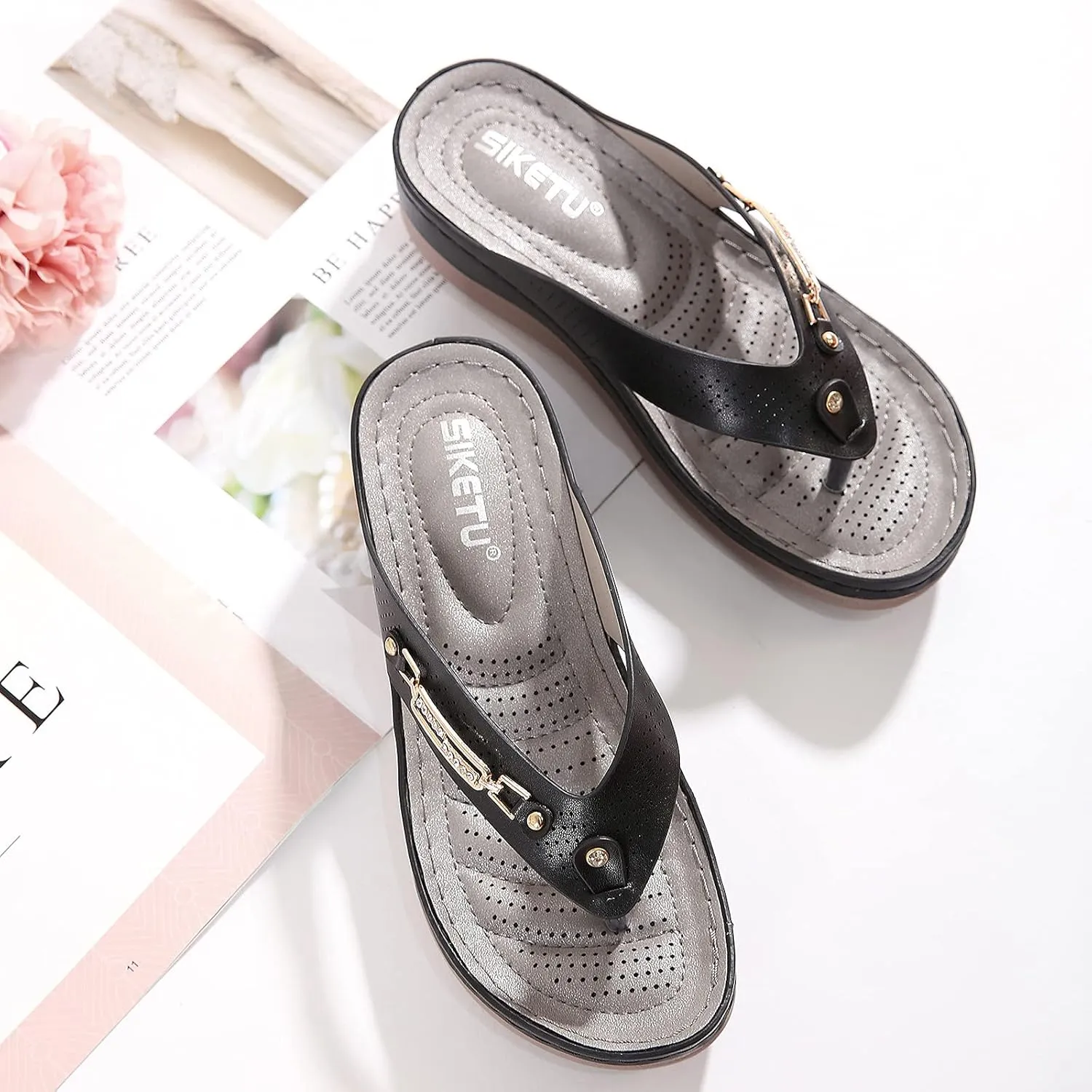 Women Sandals Orthopedic Orthopedic Womens Size 11 Sandals Arch Support Walking Sandals Orthopedic Women's Summer Sandals Casual Comfortable Flip Flops Beach Shoes Womens Orthopedic Dress Shoes Wide