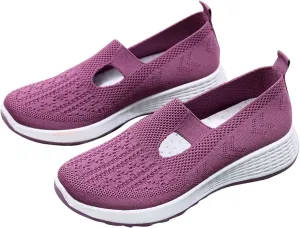 Women Shoes Ankle Boots Red Woven Breathable Women Shoes Walking Slip-on Foam Shoes Hands Slip On Sneakers Platform Shoes Women (Purple)