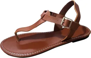 Women Summer Buckle Strap Casual Open Toe Flat Soft Bottom Breathable Shoes Sandals Women Fashion Sandals