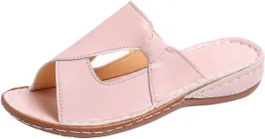 Womens Dress Sandals Low Heel Arch Support Wide Width Orthopedic Orthotic Comfortable Comfort Wedges Slippers Peep Toe Non-Slip Slingback Lightweight Beach Walking Sandal