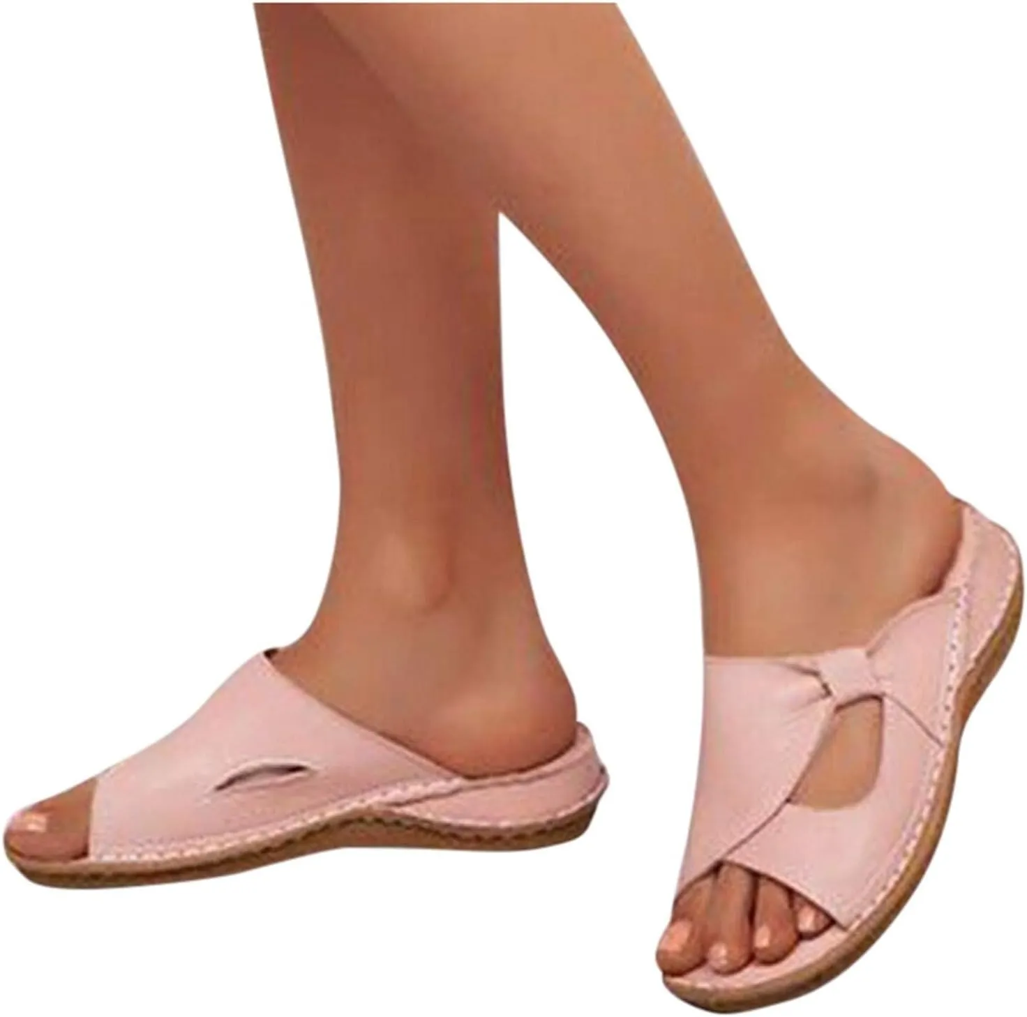Womens Dress Sandals Low Heel Arch Support Wide Width Orthopedic Orthotic Comfortable Comfort Wedges Slippers Peep Toe Non-Slip Slingback Lightweight Beach Walking Sandal