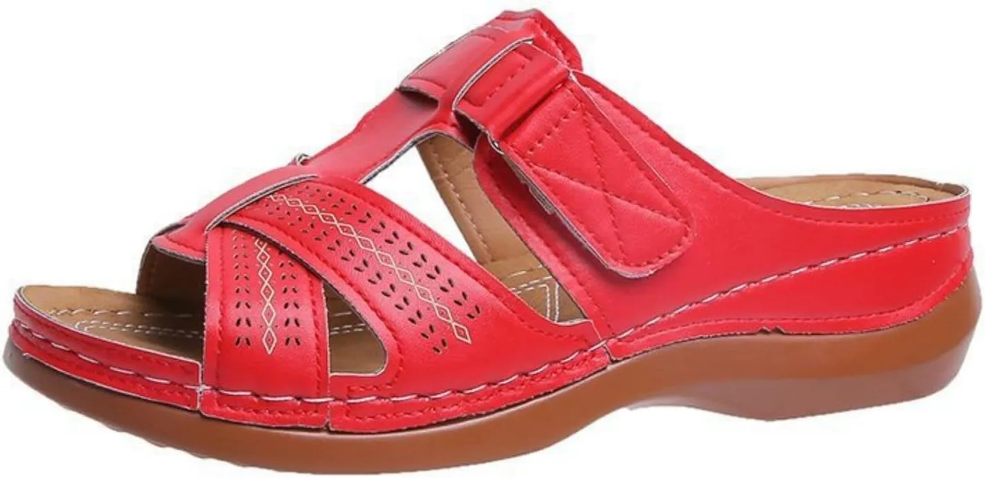 Womens Open Toe Sandals Comfortable Summer Wedge Shoes Non-Slip Wide Width Platform Orthopedic Wedges Sandal Arch Support Slides Orthotic Walking Sandals Adjustable Strap Beach Breathable Slippers