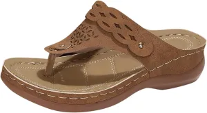 Women's Orthopedic Platform Wedge Sandals Comfortable Dressy Summer Casual Slip On Low Heels Flip Flops Comfortable Orthopedic Walking Slippers with Arch Support Dressy Trendy Lightweight Slipper
