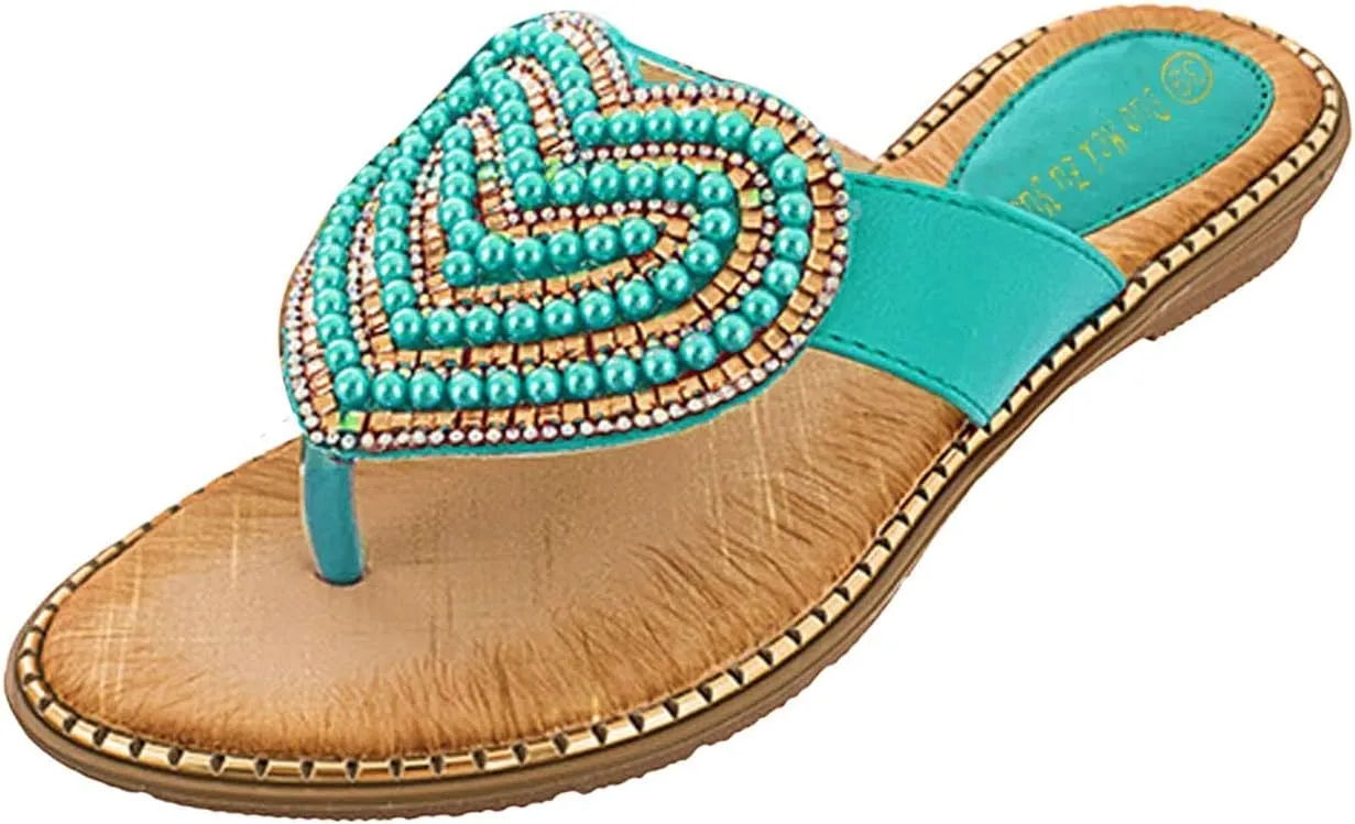 Women's Orthopedic Sandals Sequins Clip Toe Wedge Beach Sandals Leisure Open Toe Flip Flops Anti-Slip Flats