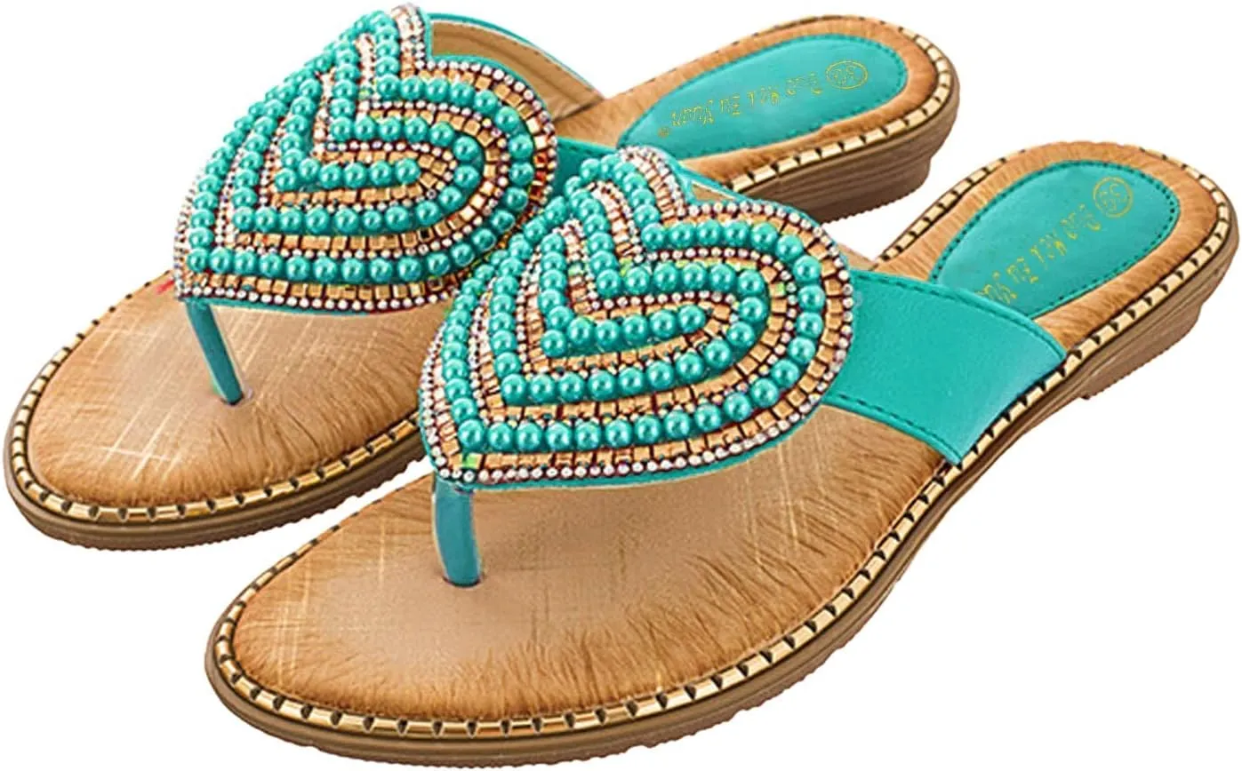 Women's Orthopedic Sandals Sequins Clip Toe Wedge Beach Sandals Leisure Open Toe Flip Flops Anti-Slip Flats