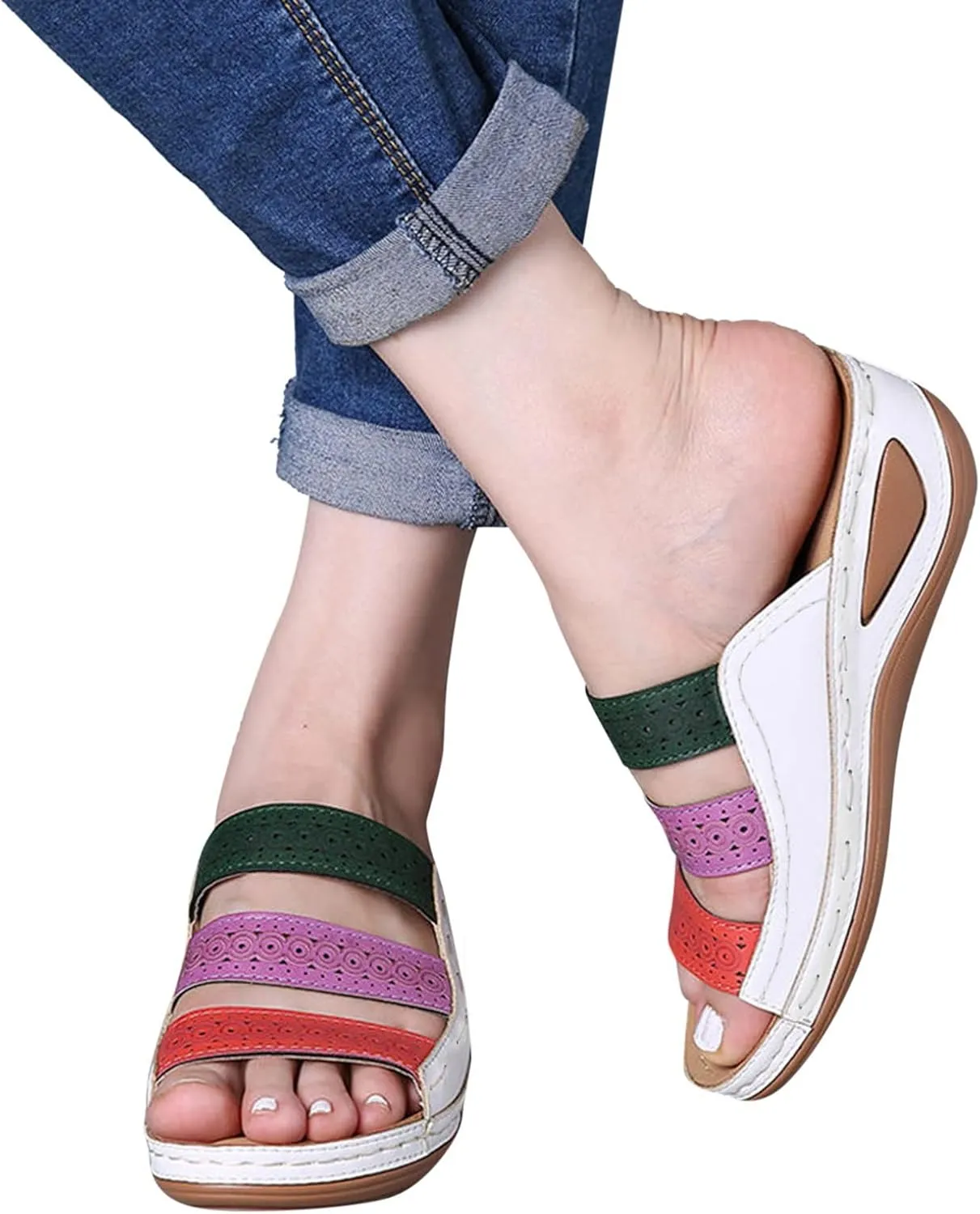 Womens Orthopedic Walking Sandals Orthopedic Women's Wide Width Sandals Woman Arch Support Sandals Orthopedic Dressy Sandals for Plantar Fasciitis for Women Orthopedic Walking Sandals for Wide Feet
