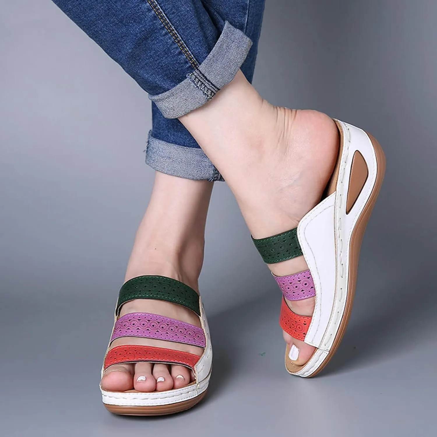 Womens Orthopedic Walking Sandals Orthopedic Women's Wide Width Sandals Woman Arch Support Sandals Orthopedic Dressy Sandals for Plantar Fasciitis for Women Orthopedic Walking Sandals for Wide Feet