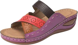 Womens Sandals Dressy Summer Comfort Orthotic Walking Slides Open Toe Arch Support Orthopedic Flip Flops 2025 Wedge Ankle Wedges Comfortable Casual Beach Slippers Strap Platform Sandal Shoes