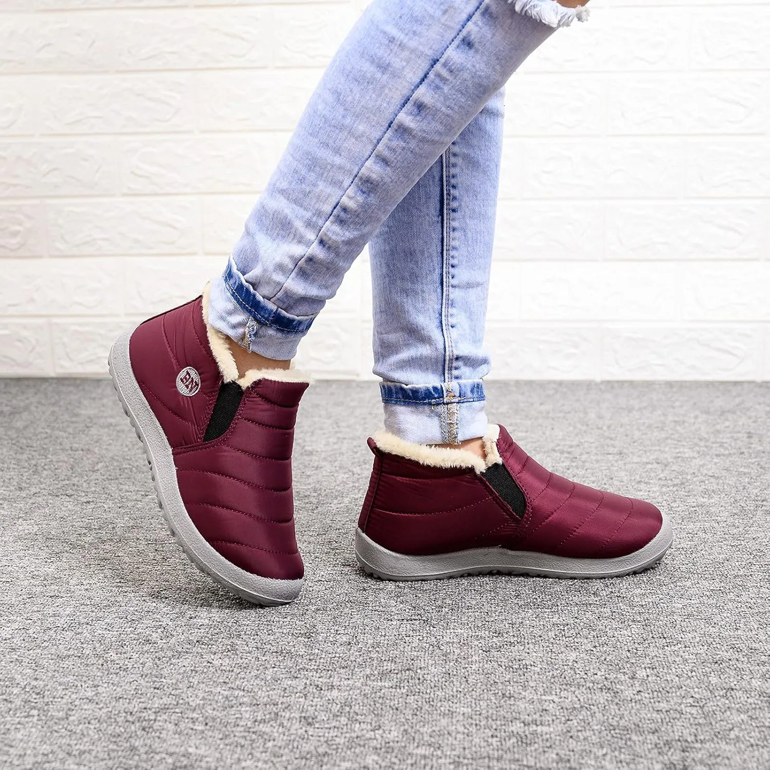 Womens Snow Boots Waterproof Wide Winter Long Boots for Women Waterproof Snow Insulated Women Winter Boots Non Slip Woman Waterproof Snow Boots Botas Para Motocicleta Mujer