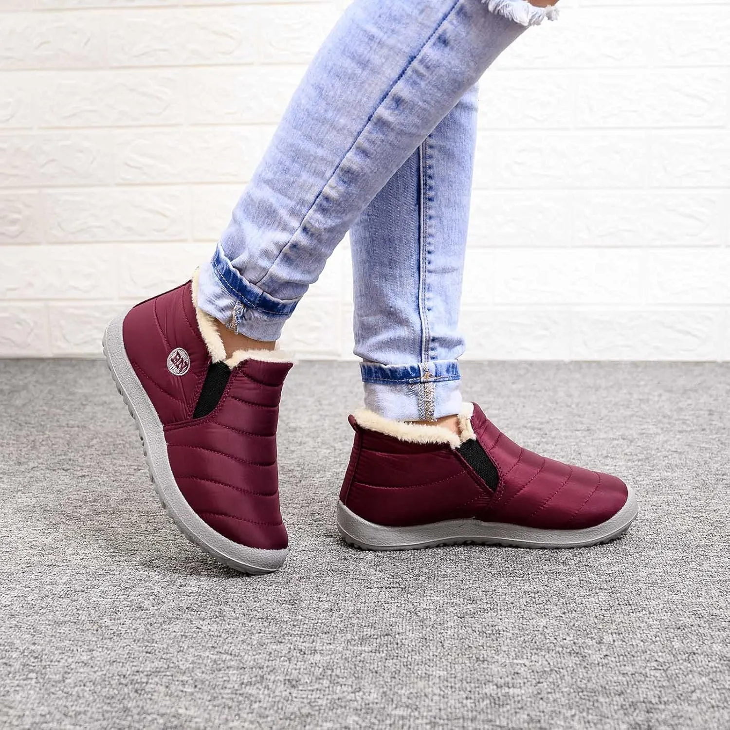 Womens Snow Boots Waterproof Wide Winter Long Boots for Women Waterproof Snow Insulated Women Winter Boots Non Slip Woman Waterproof Snow Boots Botas Para Motocicleta Mujer