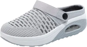 Women's Walking Shoes Orthotic Sneakers Wide Width Non Slip Breathable Platform Mesh Sandals Orthopedic Clogs with Air Cushion Support Slippers Summer Lightweight Beach Outdoor Mules