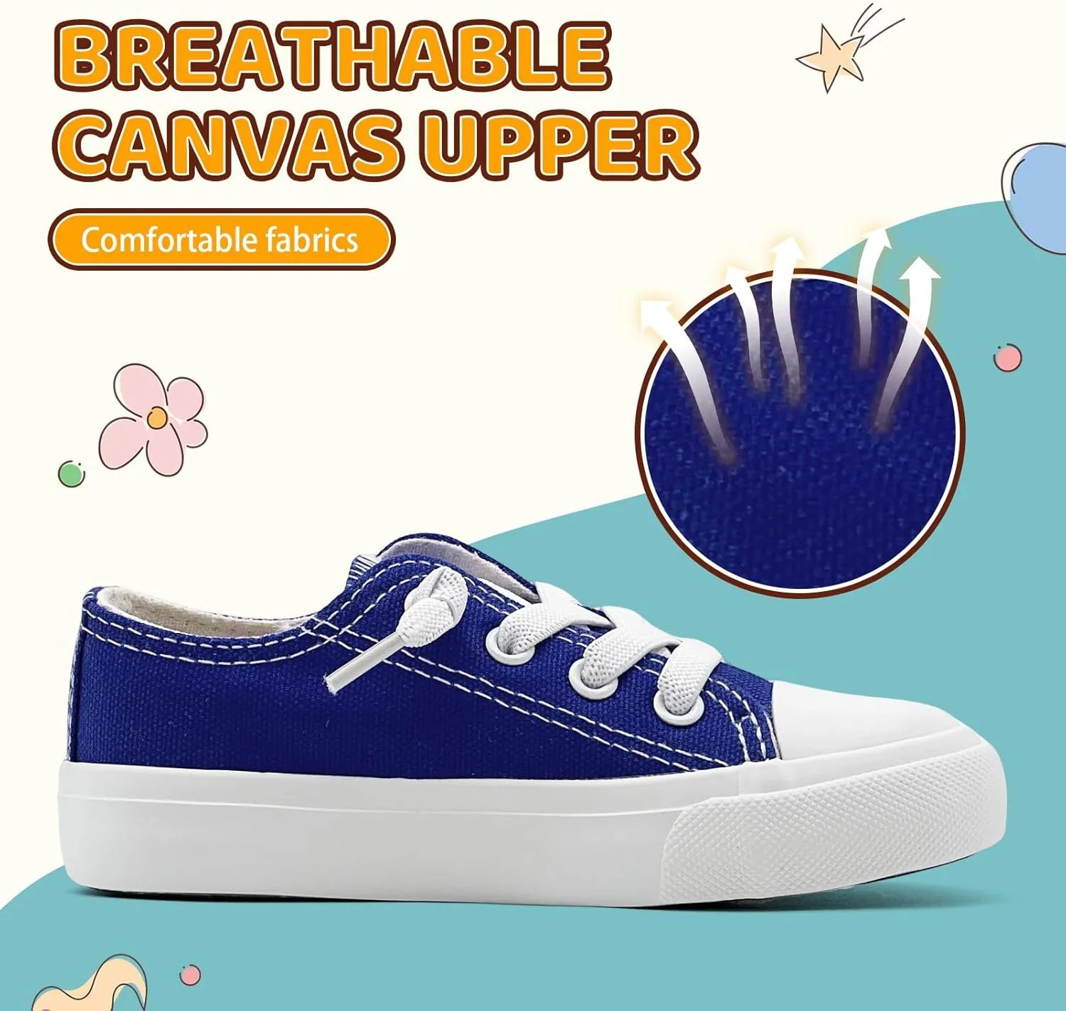 xinran&shengli Toddler Kid Canvas Shoes Boys and Girls Slip On Sneakers Toddler Little Kid Big Kid Lowtop Sneakers Shoes