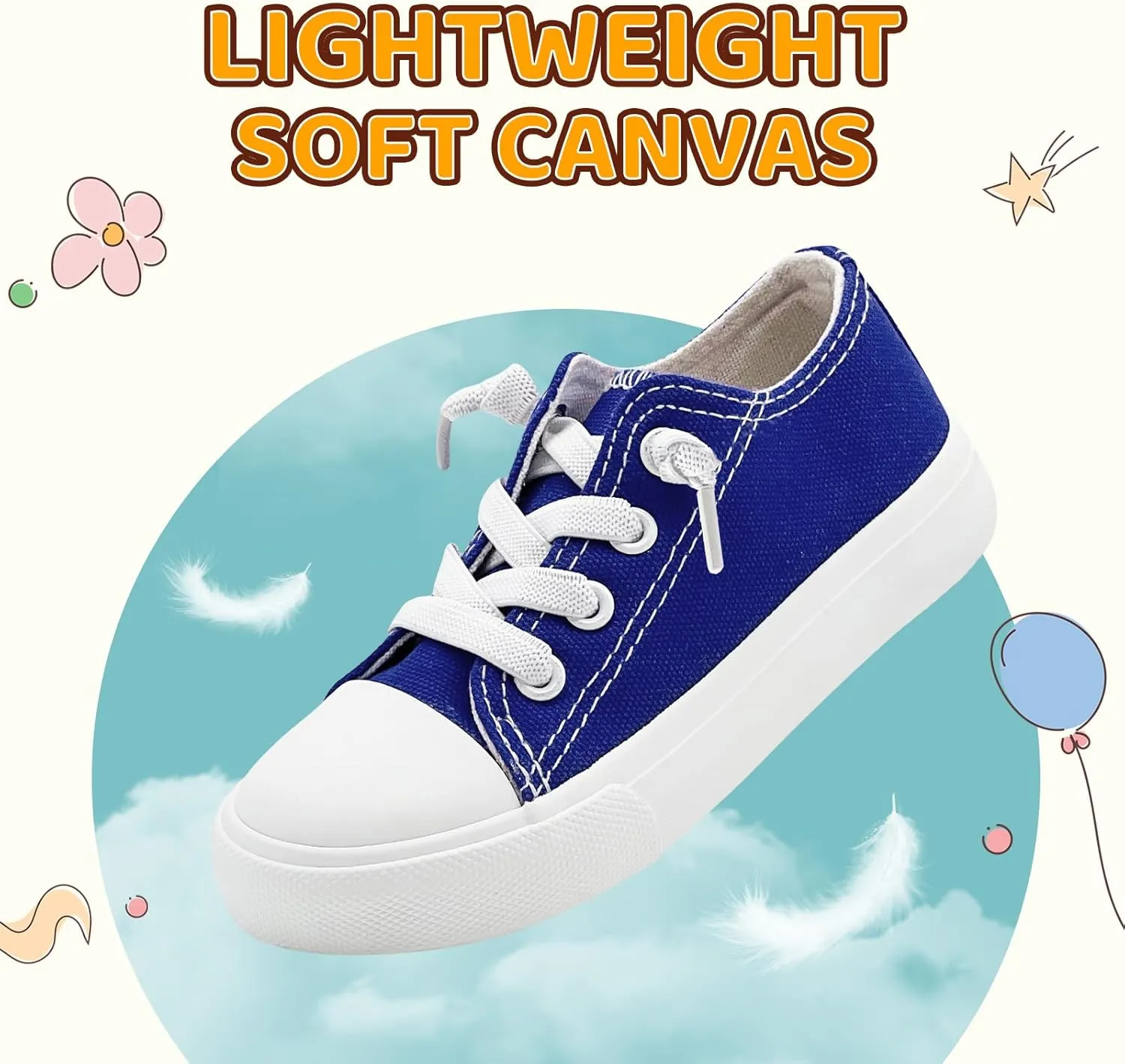 xinran&shengli Toddler Kid Canvas Shoes Boys and Girls Slip On Sneakers Toddler Little Kid Big Kid Lowtop Sneakers Shoes