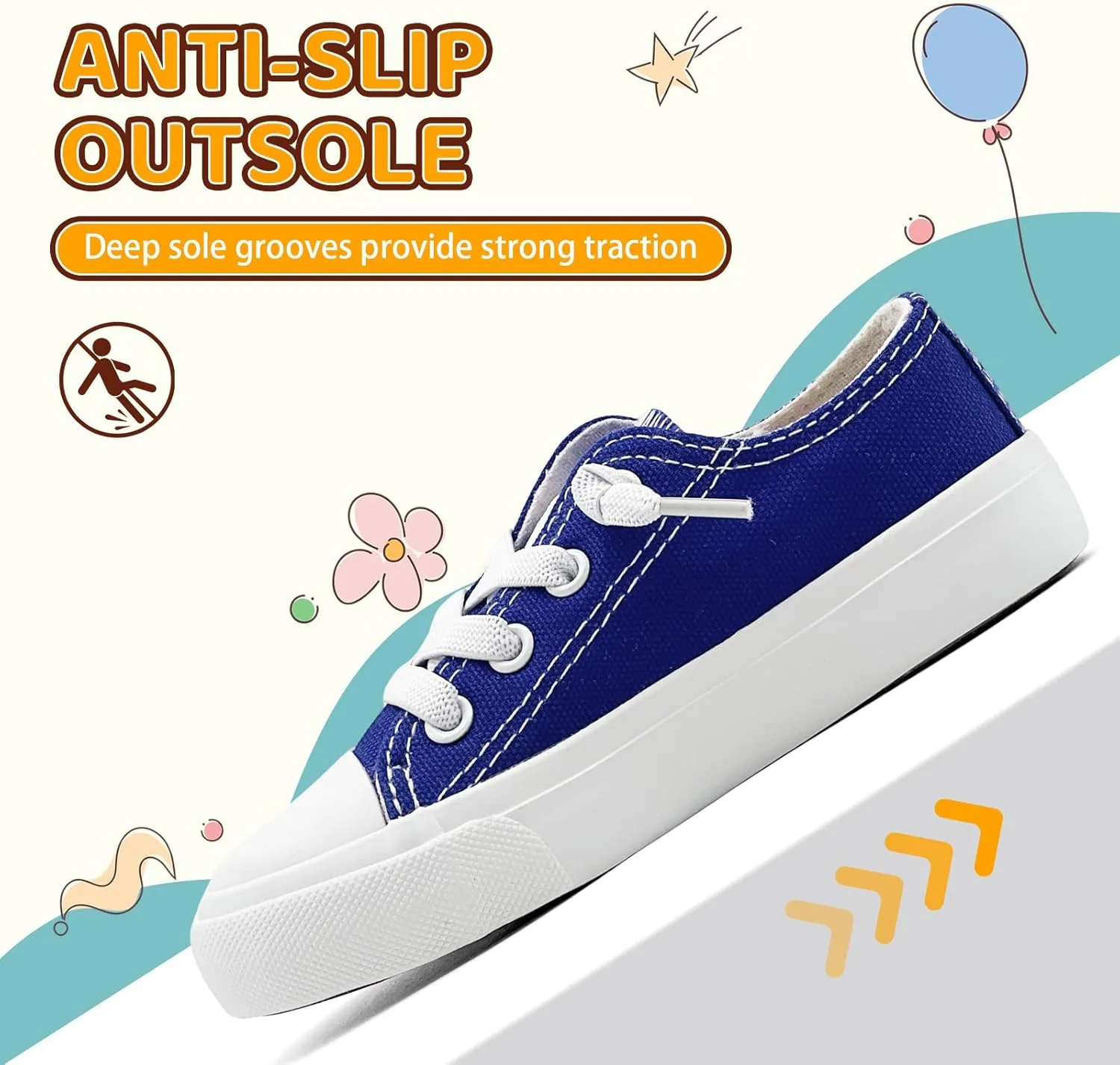 xinran&shengli Toddler Kid Canvas Shoes Boys and Girls Slip On Sneakers Toddler Little Kid Big Kid Lowtop Sneakers Shoes