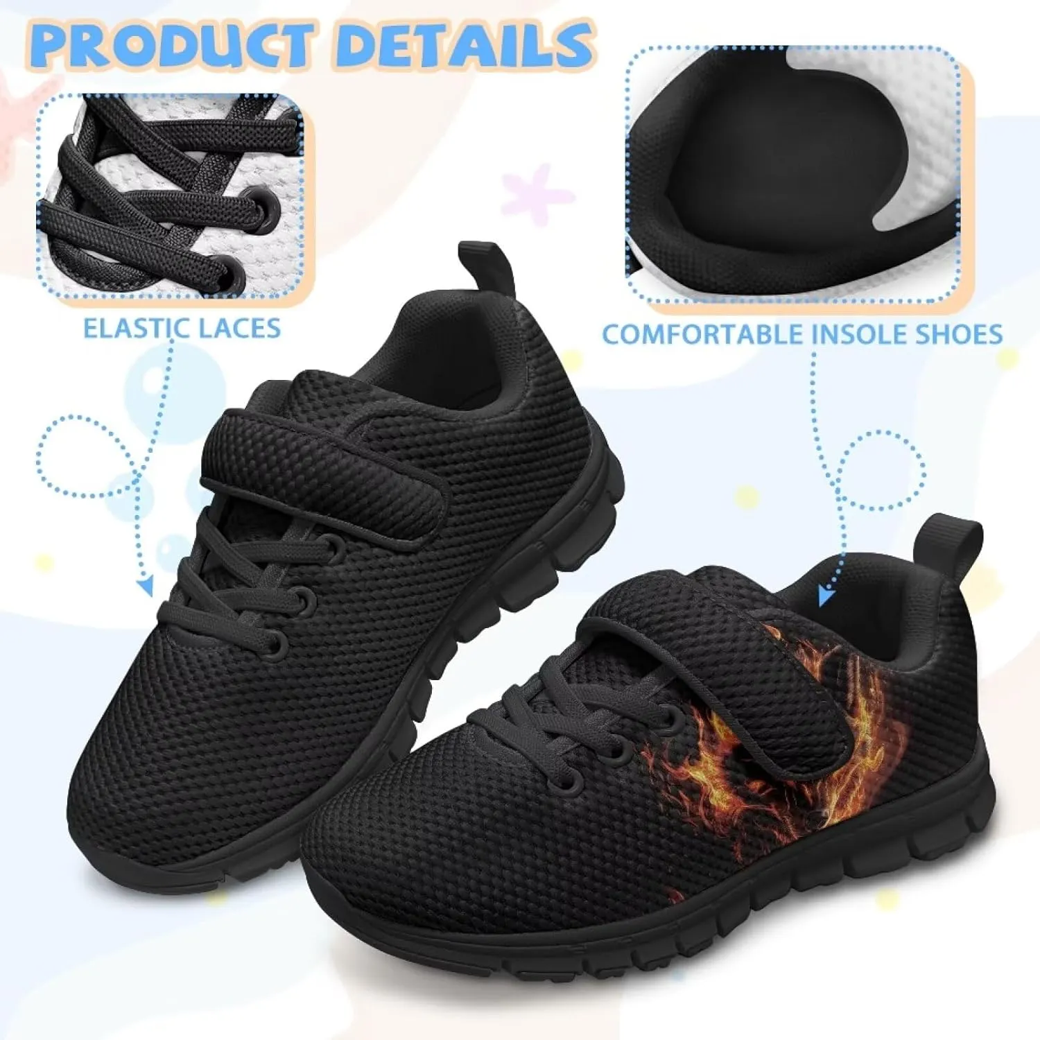 YEXIATODO Slip On Shoes Girls Boys Wide Shoes Kids Shoes No Tie Shoelaces Running Sneakers Slip on Tennis Shoes 11-2.5