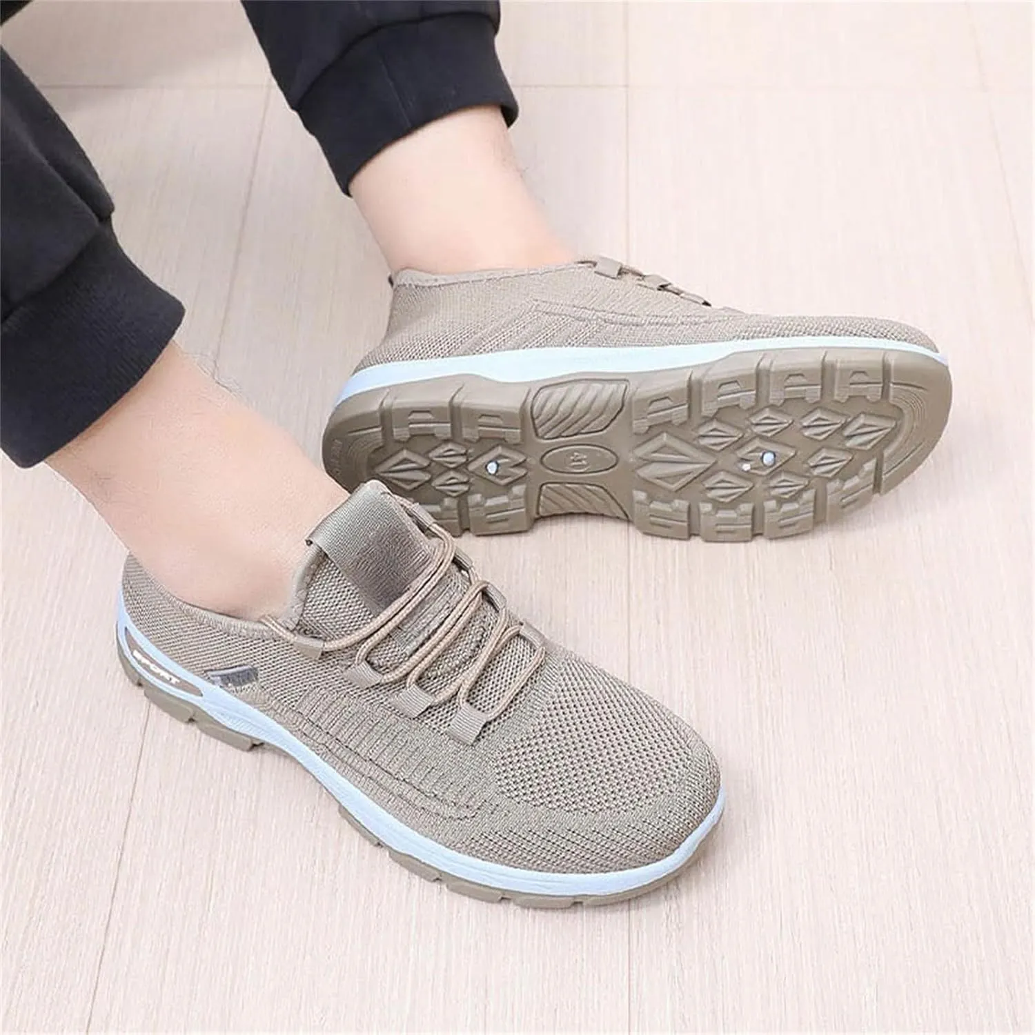 ZWRXW Women's Slip On Walking Shoes Slip-On Orthopedic Shoes Lightweight Breathable Comfortable Fashion Sneakers Non Slip Mesh Up Footwear for Tennis Running Training