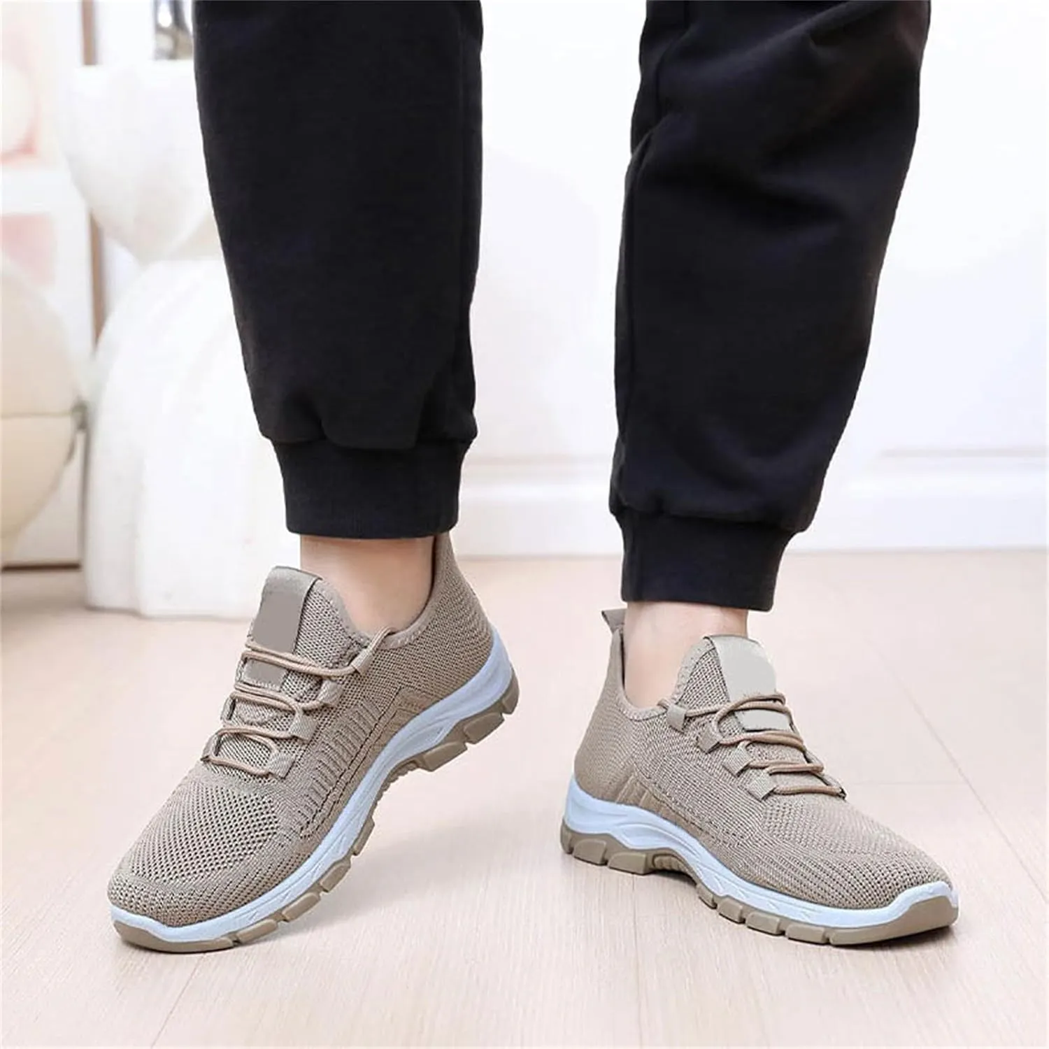 ZWRXW Women's Slip On Walking Shoes Slip-On Orthopedic Shoes Lightweight Breathable Comfortable Fashion Sneakers Non Slip Mesh Up Footwear for Tennis Running Training