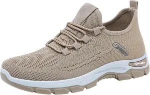 ZWRXW Women's Slip On Walking Shoes Slip-On Orthopedic Shoes Lightweight Breathable Comfortable Fashion Sneakers Non Slip Mesh Up Footwear for Tennis Running Training