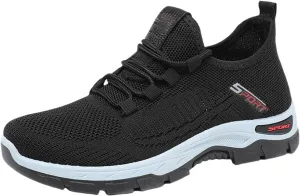 ZWRXW Women's Slip On Walking Shoes Slip-On Orthopedic Shoes Lightweight Breathable Comfortable Fashion Sneakers Non Slip Mesh Up Footwear for Tennis Running Training